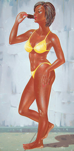 I Nyoman Masriadi  Ice Cream and Energy Drink 2005, Acrylic on canvas 200 x 100 cm