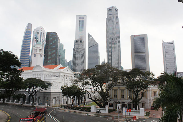 National Gallery Singapore, view from balcony