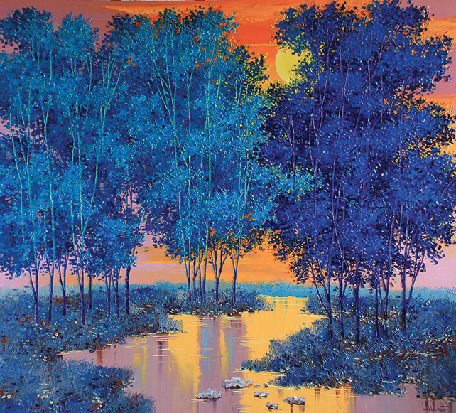 Lim Khim Katy, Night Moon, Oil on canvas, 140 x 155 cm, 2014