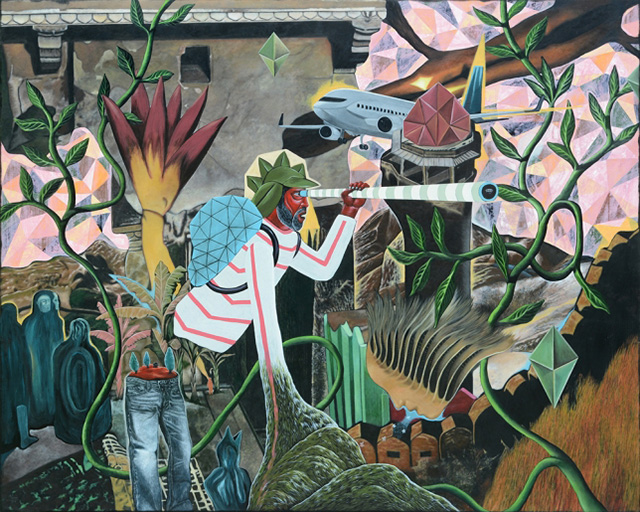 Rodel Tapaya, Finding Diamonds, 2015, acrylic on canvas, 183 × 227,5 cm