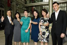 Minister Grace Fu, Mrs Rosa Daniel, Ms Yeoh Chee Yan and Gallery Management at the opening of the Gallery doors – Padang atrium entrance. (From left: Hsieh Fu Hua, Chairman National Gallery Singapore, Rosa Daniel, Deputy Secretary, MCCY, Minister Grace Fu, MCCY, Yeoh Chee Yan, Permanent Secretary, MCCY, Chong Siak Ching, CEO of National Gallery Singapore, and Eugene Tan, Director of National Gallery Singapore)