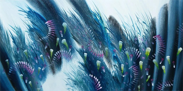 Tang Hong Lee, Nature’s Spectacles 10, oil on canvas, 46 x 91.5 cm