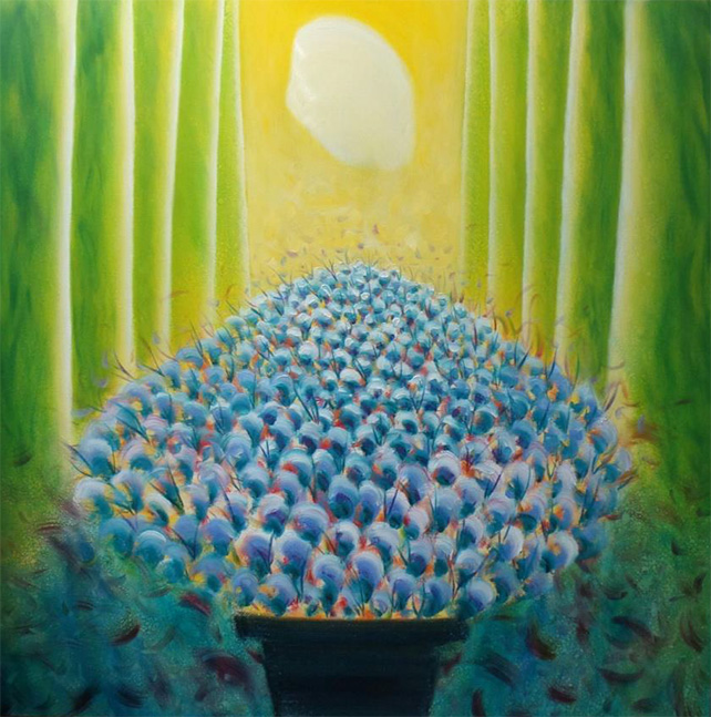 Tang Hong Lee, Nature’s Spectacles 8, oil on canvas, 91.5 x 91.5 cm