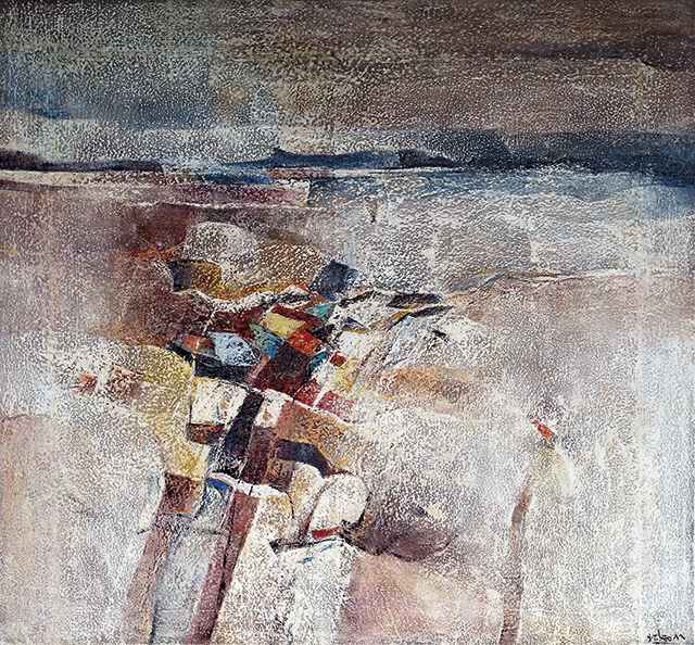 UOB Painting of the Year, Distinction Award (not-for-sale) – The Beach, Leo Hee Tong Oil on Canvas, 150 x 163 cm, 1986