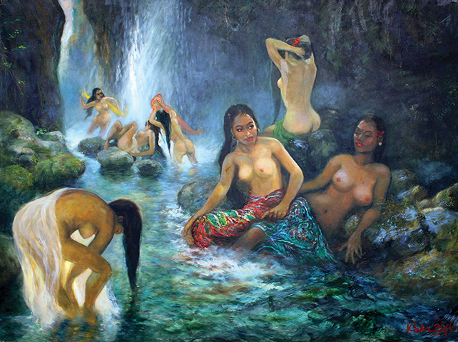 Koeh Sia Yong, Paradise in Bali, 1996, Oil on Canvas, 91.5 x 122 cm