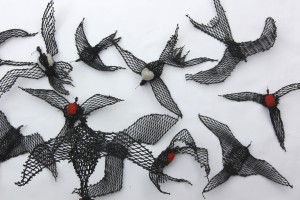 Waumer (Frigate Birds) - Pirates of the Air - Jimmy John THAIDAY, 47 x 85cm, Ghost Nets & Twine over Steel Frame (Code: 15-112)