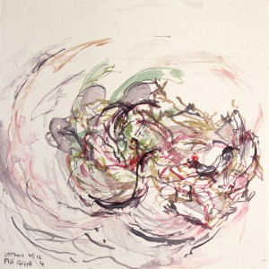 Fig Skins 4 - Victoria CATTONI, 18.2 x 17.8cm, Watercolour on Paper (Code: VC_wp3-12_2012)