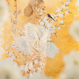 Emma Hack, Oriental Bouquet Cradled Finch, 2012, 118 x 118 cm, Pigment Print (Edition of 10), Australia, Booth B13 