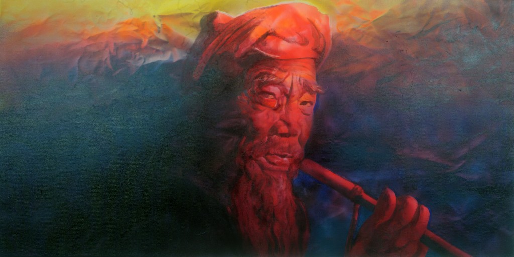 Fan Shao Hua, Father of Huang-He, Oil Painting, 100 X200 cm