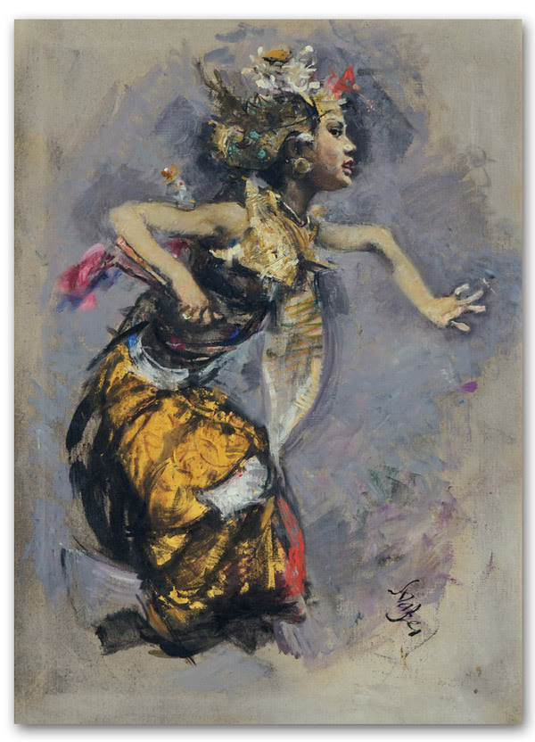 Roland Strasser, Balinese Dancer, oil on canvas, 77 x 56 cm. 