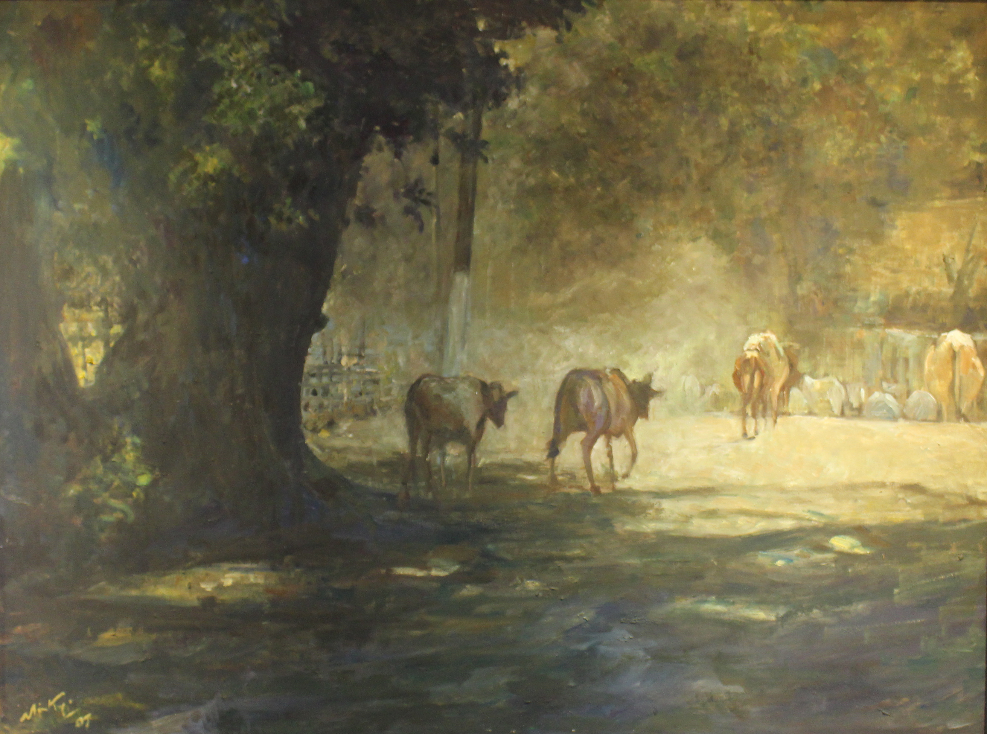 " Under the Shade " Oil on Canvas 3 ft x 4 ft